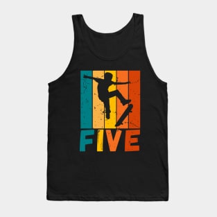 5th Birthday Kids Skater Skateboard Boy Tank Top